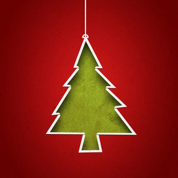 Papír vágott formában karácsonyfa — Stock Fotó