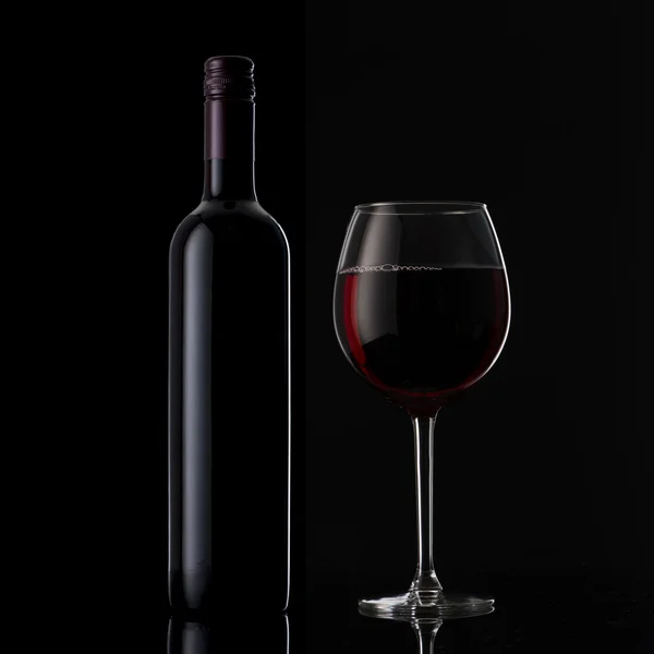 Bottle of red wine with half filled glass of wine Stock Photo by ©r_land 6095019