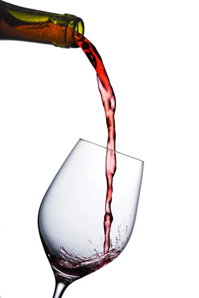 Red Wine Pouring into glass — Stock Photo, Image