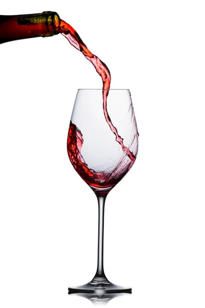 Red Wine Pouring into glass — Stock Photo, Image