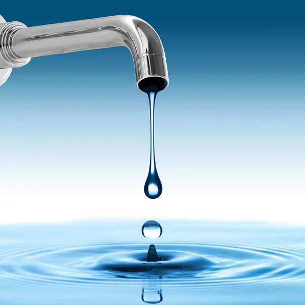 Water drop from water tap. — Stock Photo, Image