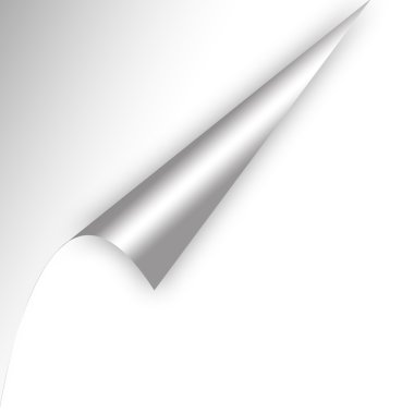 Gümüş arka plan beyaz curl kağıt