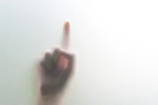 Woman finger push on screen — Stock Photo, Image