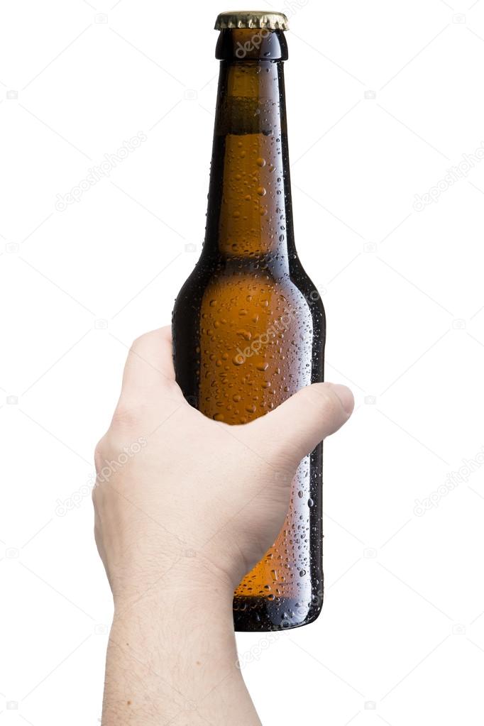 Hand holding Beer bottle