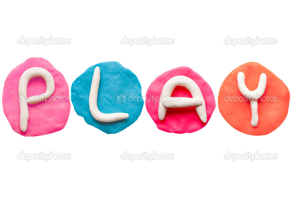 Colorful plasticine alphabet form word Play