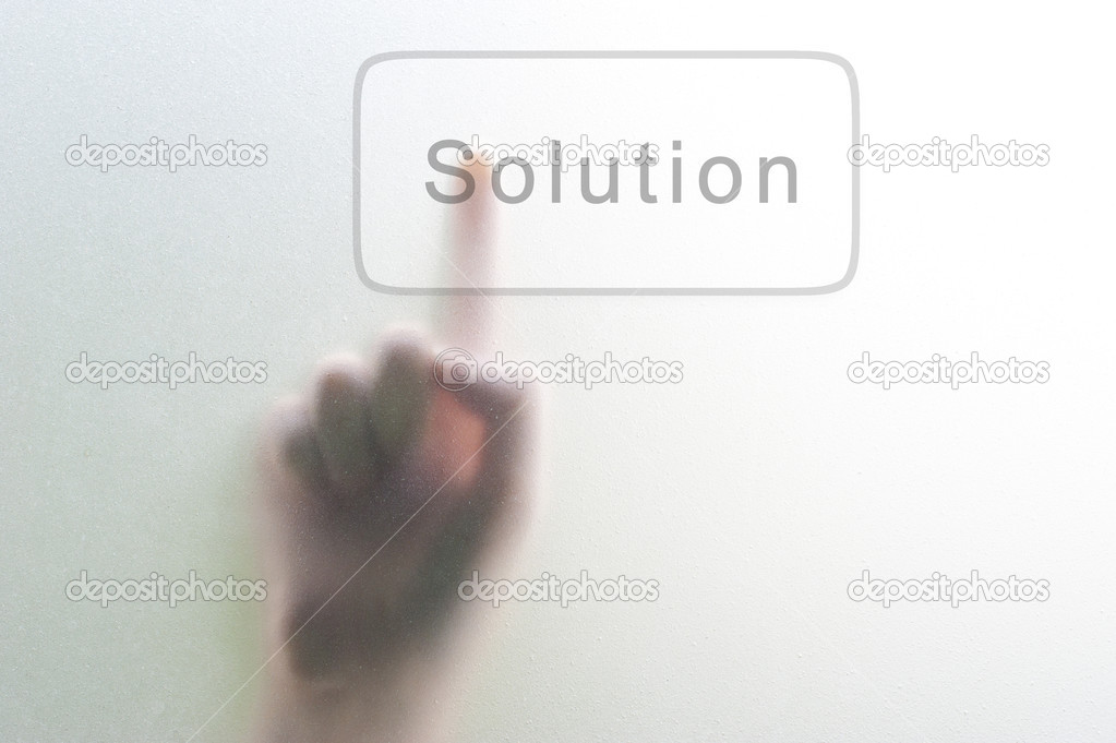 Woman finger push Solution button