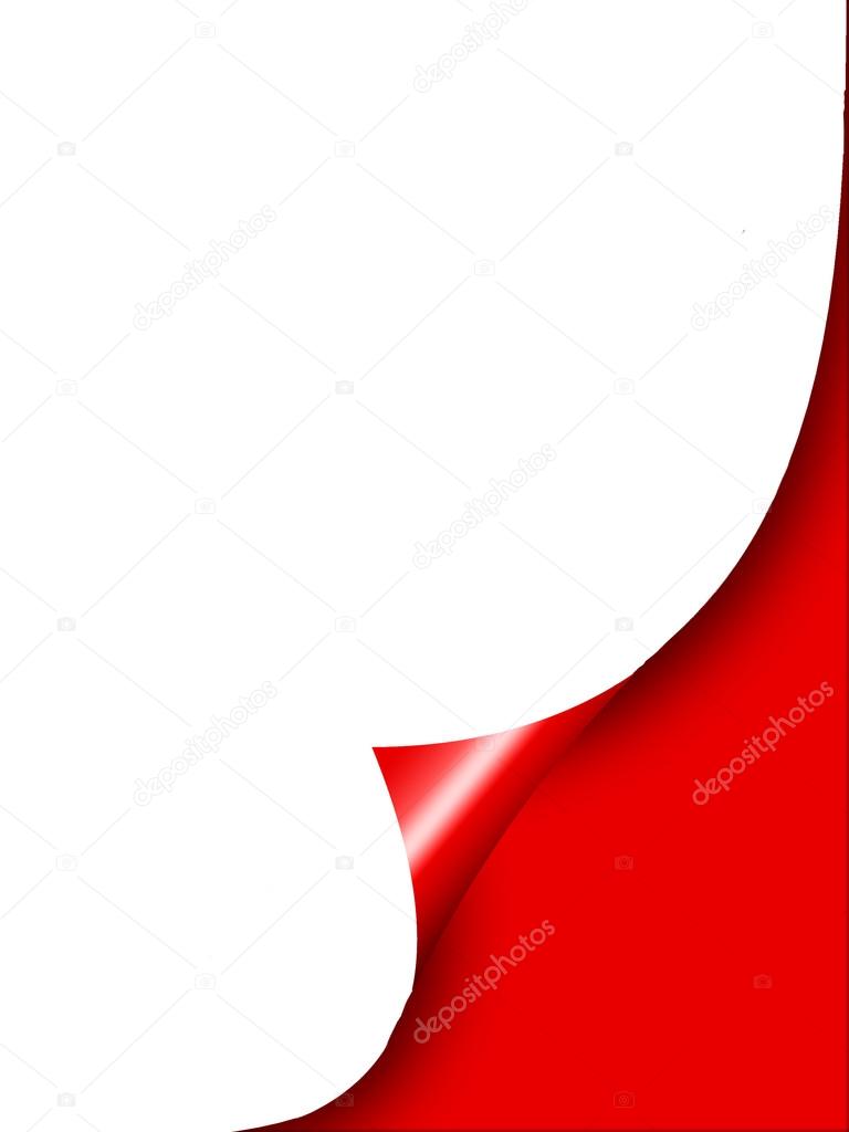 White curl paper with red background