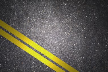 asfalt yol doku sarı çizgili
