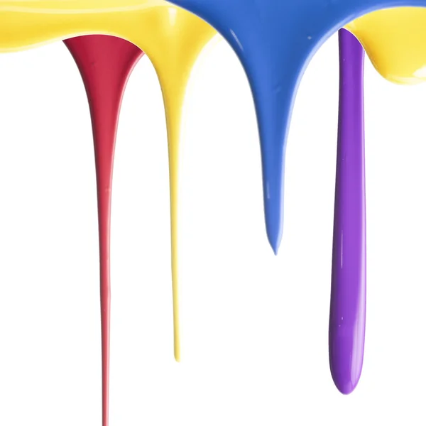 Pouring multiple color paints — Stock Photo, Image