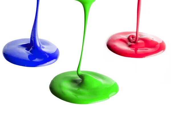 Pouring multiple color paints — Stock Photo, Image