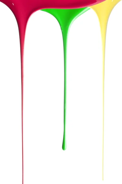 Pouring multiple color paints — Stock Photo, Image