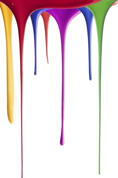 Pouring multiple color paints — Stock Photo, Image