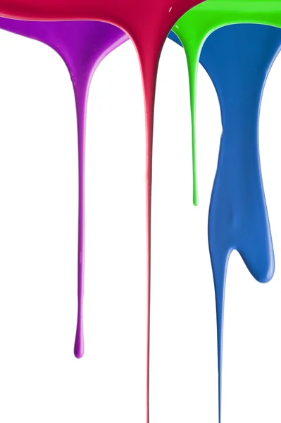 Druipend verf in meerdere kleuren — Stockfoto
