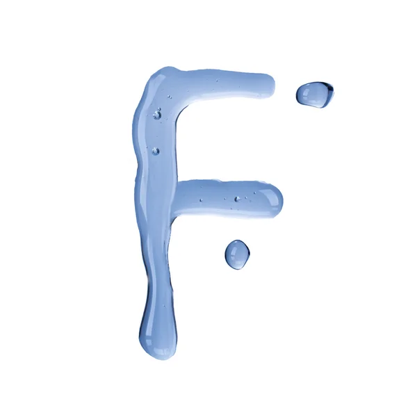 Wody litera f — Zdjęcie stockowe