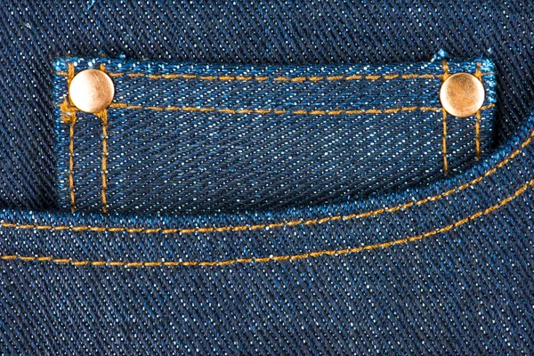 Pocket with gold rivets — Stock Photo, Image