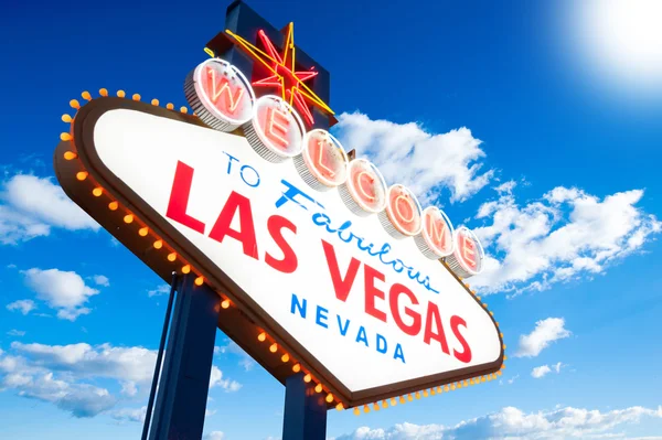 Neon sign on blue sky — Stock Fotó