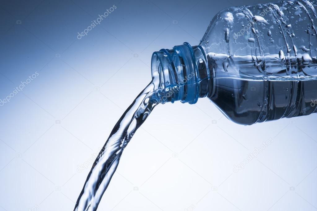 Water pour from bottle