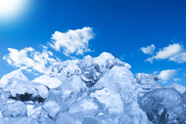 Ice cubes on sky — Stock Photo, Image