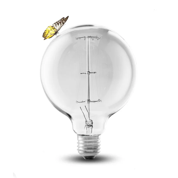 Lamp met vlinder — Stockfoto