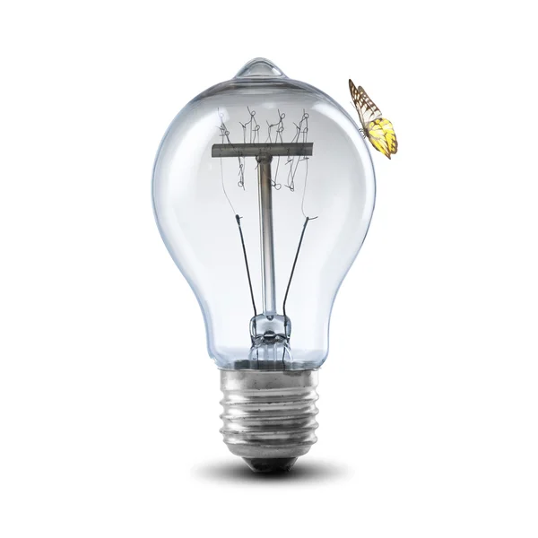 Light bulb with butterfly — Stock Photo, Image