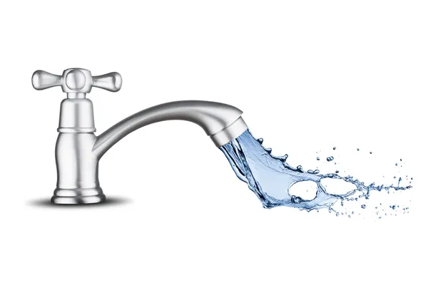 Schizzi d'acqua dal rubinetto — Foto Stock