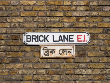 Brick lane sign in London clipart