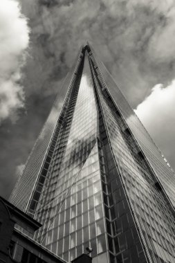 The Shard in London black and white clipart