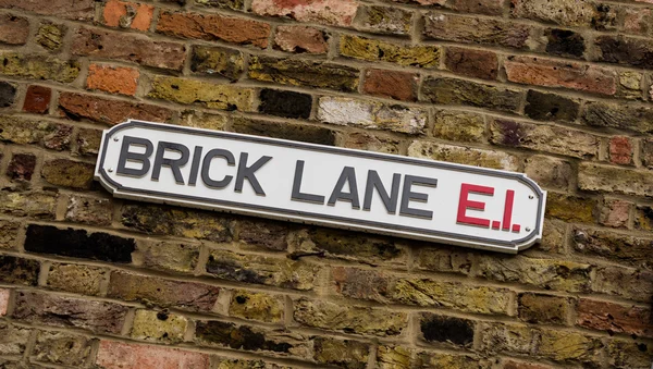 Sign for Brick Lane in London — Stock Photo, Image