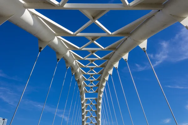 Humber bridge zbliżenie łuk — Zdjęcie stockowe