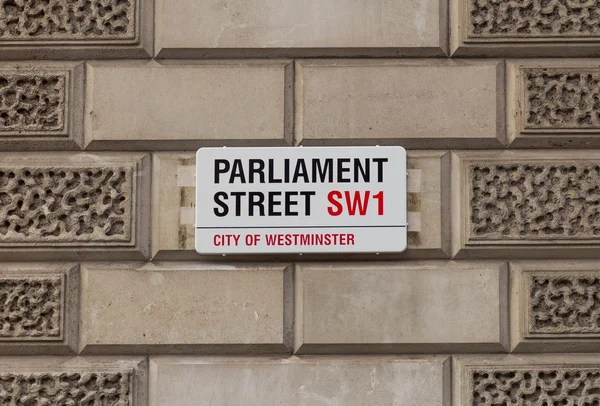 Podepsat pro Parlament ulice v centru Londýna — Stock fotografie