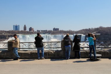 Niagara Falls and Tourists clipart