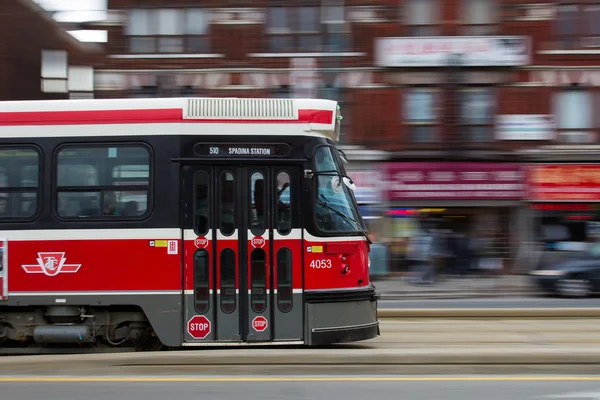 Toronto Street Car Moving at Speed — Stock Photo, Image