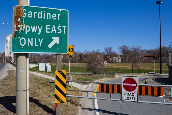 Gardiner Expressway Sinais fechados — Fotografia de Stock