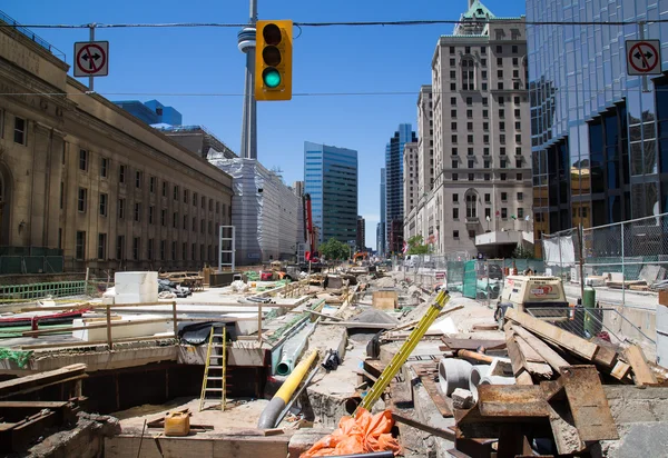 Bauarbeiten vor dem Gewerkschaftshaus toronto — Stockfoto