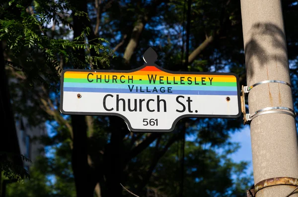 Church Wellesley Village Sign — Stock Photo, Image