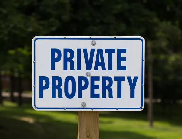 Zeichen für Privateigentum — Stockfoto