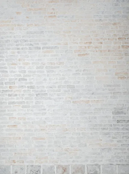 美しい白いレンガの壁のテクスチャの背景 茶色と灰色の汚れと — ストック写真