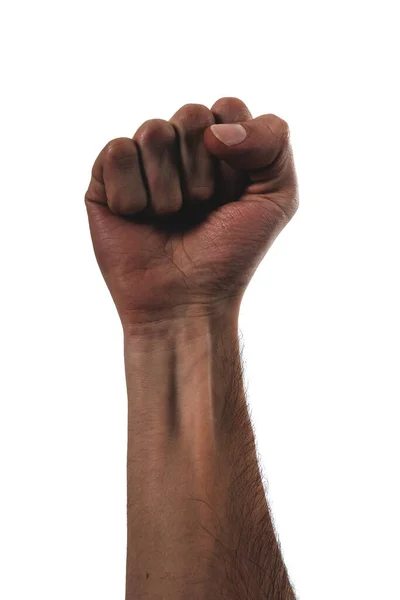 Beautiful Stylized Hand African American Person Fist 100 White Background — Stock Photo, Image