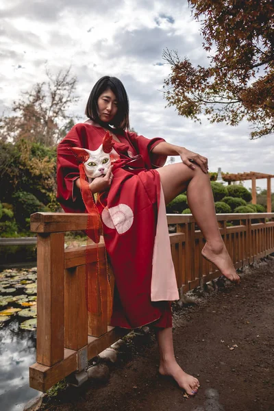 Πορτρέτο Του Σέξι Και Νέους Ιαπωνική Κορίτσι Όμορφο Παλιό Παραδοσιακό Royalty Free Φωτογραφίες Αρχείου