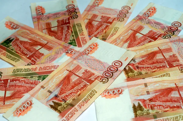 Russische Banknoten aus nächster Nähe — Stockfoto