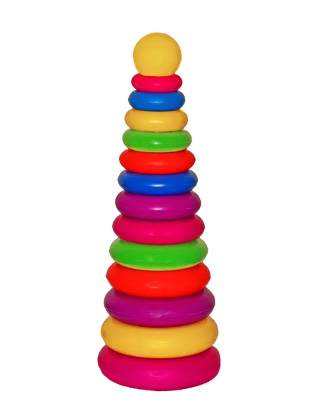 Pyramide de jouets en plastique pour enfants lumineux — Photo