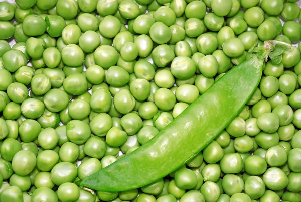 Kacang polong hijau close-up sebagai latar belakang — Stok Foto