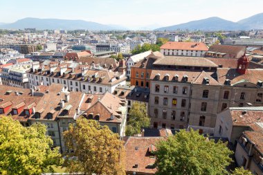 Cenevre şehir İsviçre, havadan görünümü