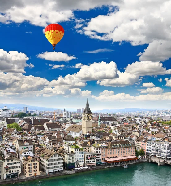 La vista aérea de la ciudad de Zurich — Foto de Stock