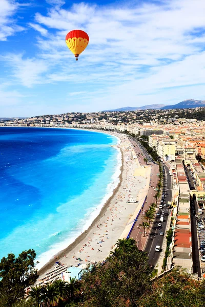 Aerial view of beach in Nice — Stock Photo, Image
