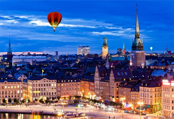 Stockholm şehir gece çekimi — Stok fotoğraf