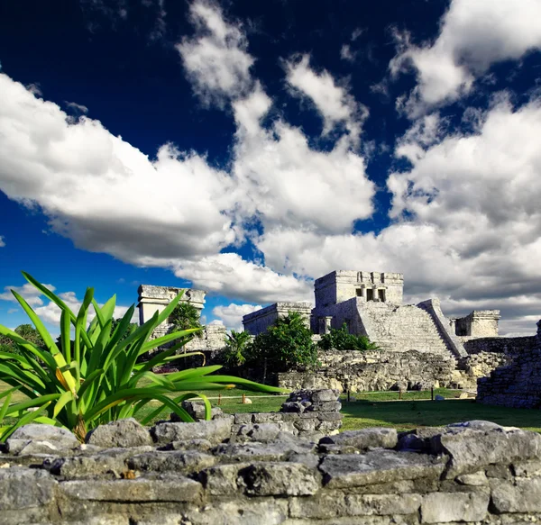 Ruínas de Tulum no mundo Maya perto de Cancún — Fotografia de Stock