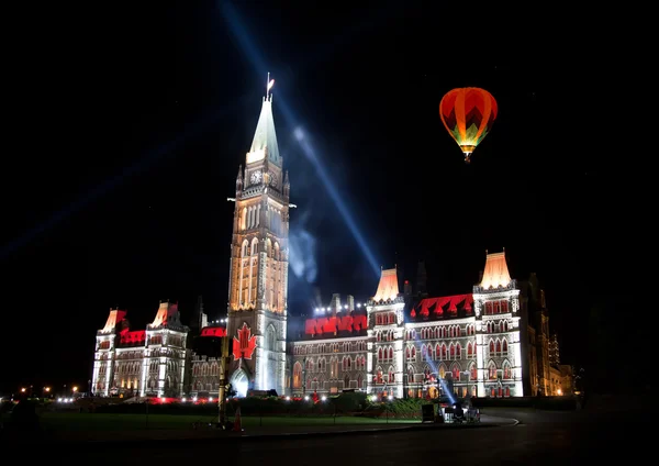 Světelná show na kanadské komory parlamentu Stock Fotografie