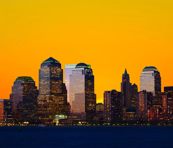 Skylines de manhattan inferiores — Fotografia de Stock