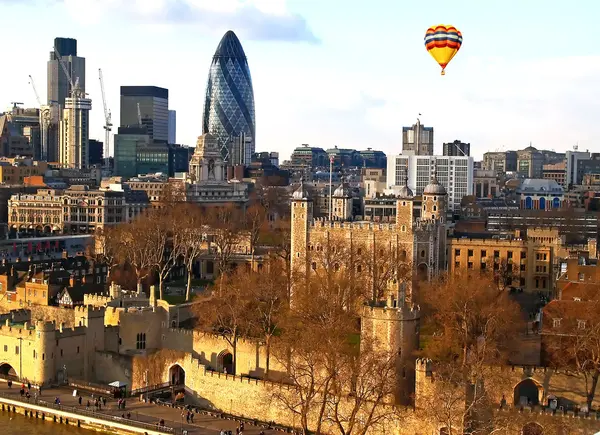 Luchtfoto van city of london — Stockfoto